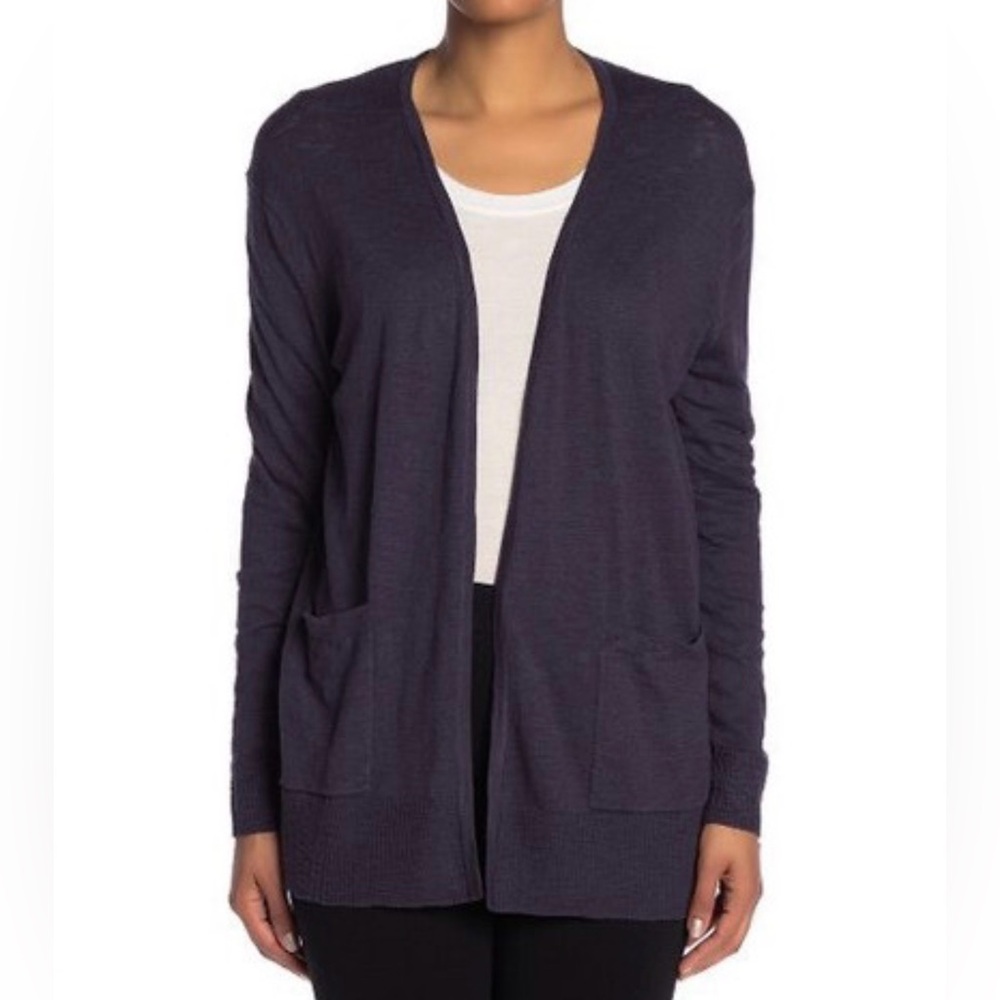 Madewell Deep Cadet Blue Open Front Cardigan